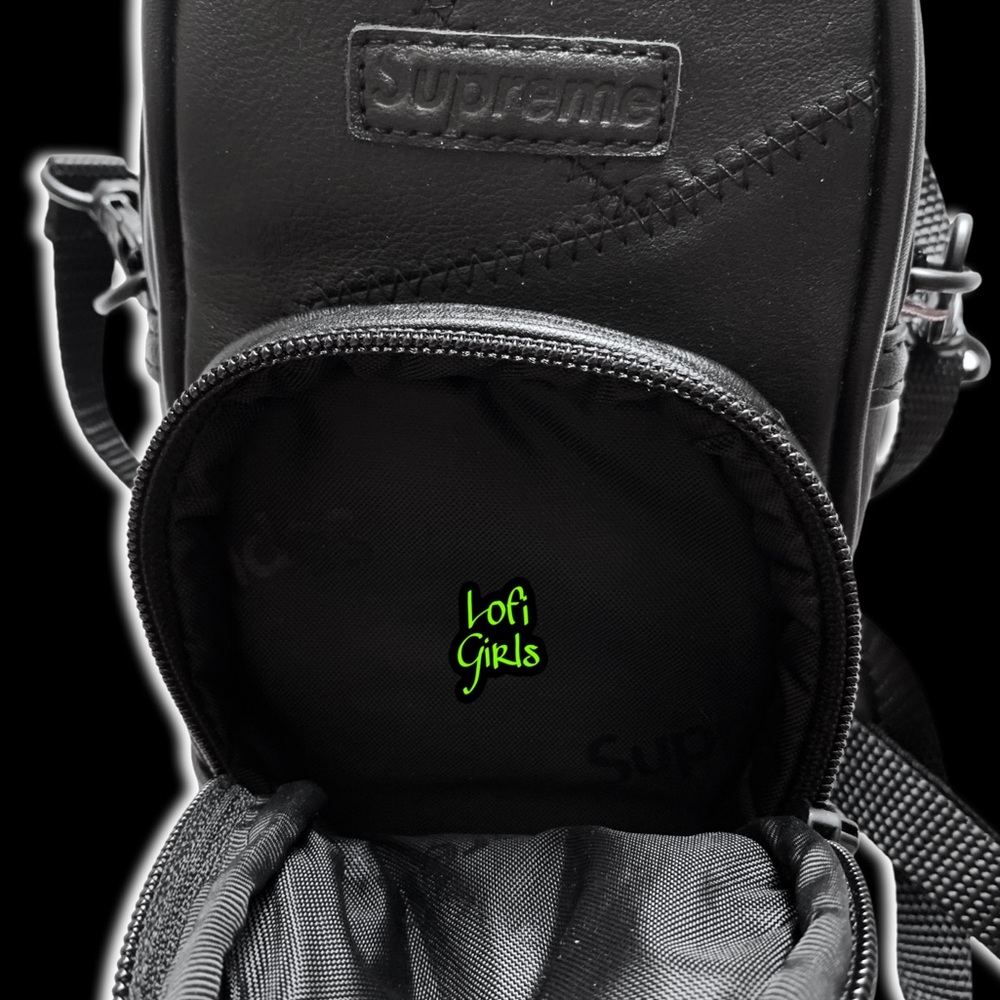 Supreme Black Leather Crossbody Patchwork Stitchi… - image 7